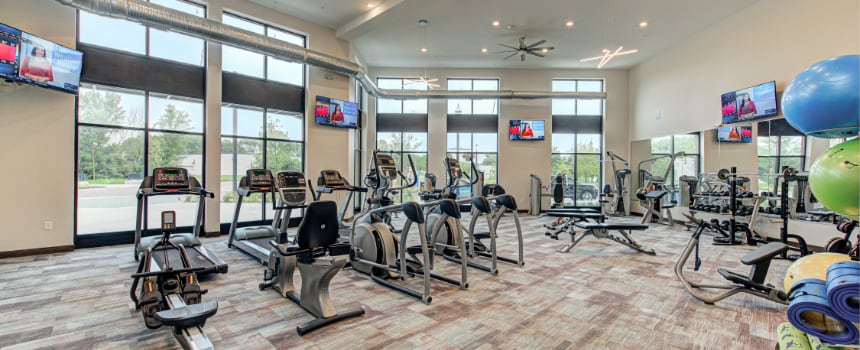 Fitness center in West Lafayette apartment community